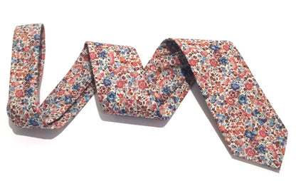 VAN BUCK Liberty Print Cotton Tie & Pocket Square - Emma & Georgina Orange