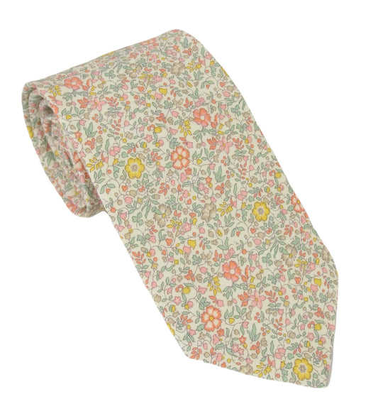 VAN BUCK Liberty Print Cotton Tie - Katie & Millie Cream