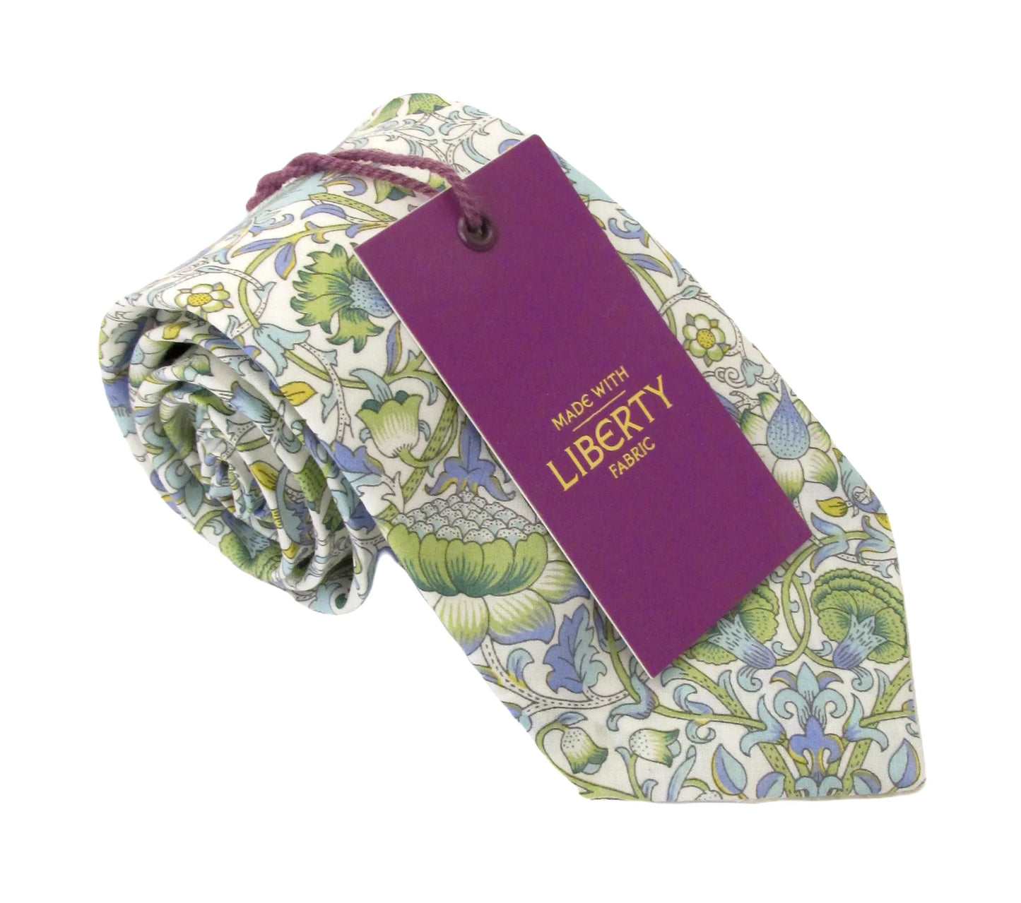 VAN BUCK Liberty Print Cotton Tie - Lodden Olive