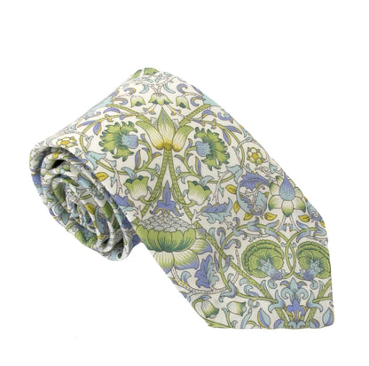 VAN BUCK Liberty Print Cotton Tie - Lodden Olive