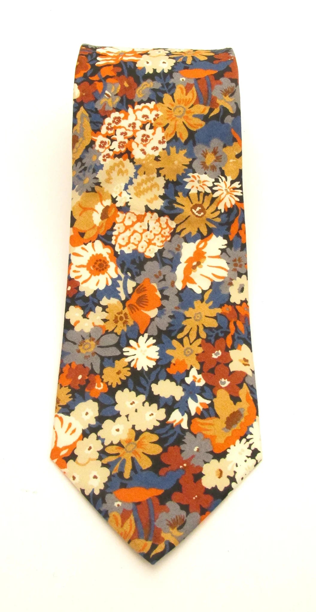 VAN BUCK Liberty Print Cotton Pocket Square - Thorpe Orange