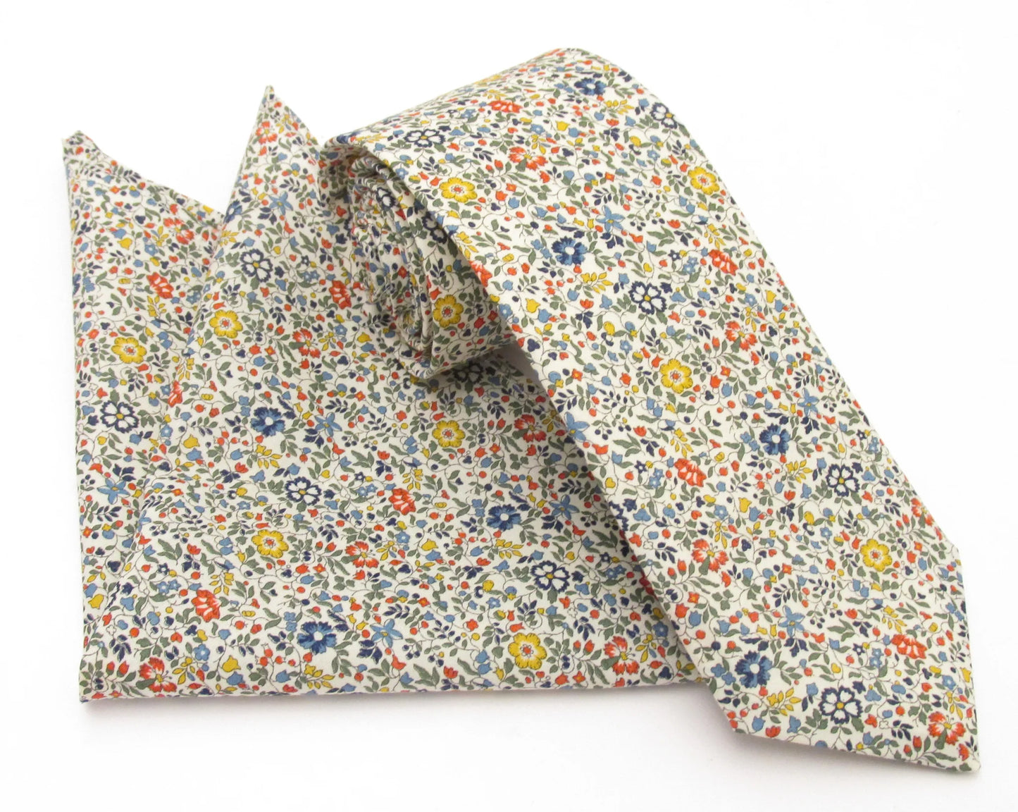 VAN BUCK Liberty Print Cotton Tie & Pocket Square - Katie & Millie Multi