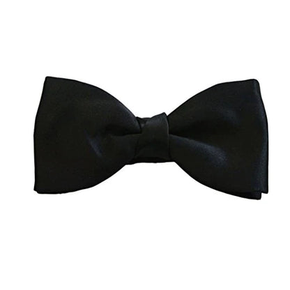 VAN BUCK Ready Tied Satin Bow Tie - Black