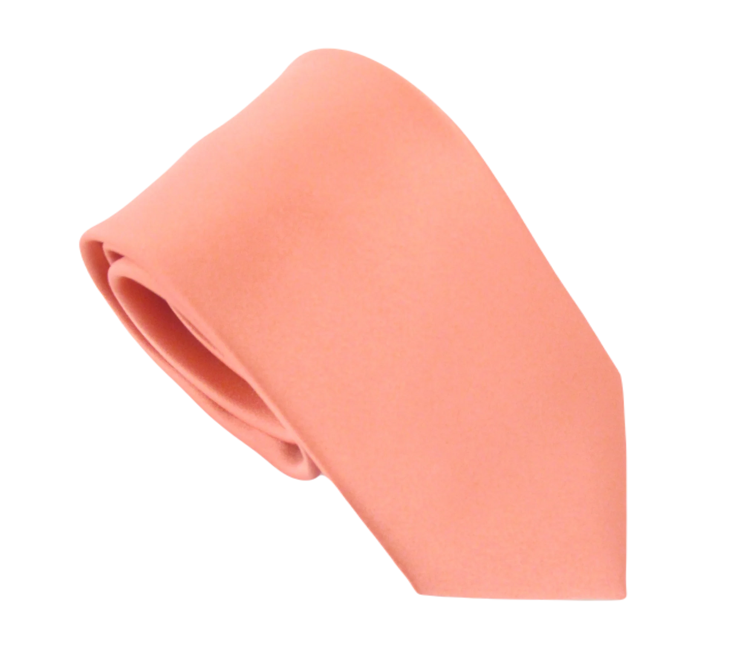 VAN BUCK Satin Wedding Tie & Pocket Square - Coral