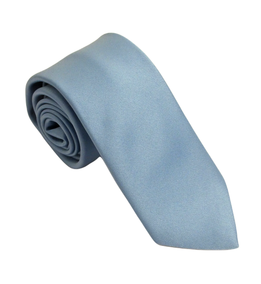 VAN BUCK Satin Wedding Tie & Pocket Square - Cornflower Blue