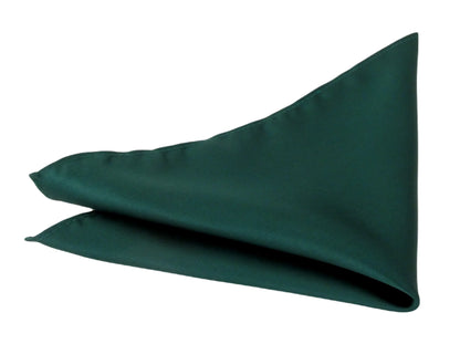 VAN BUCK Satin Wedding Tie & Pocket Square - Forest Green