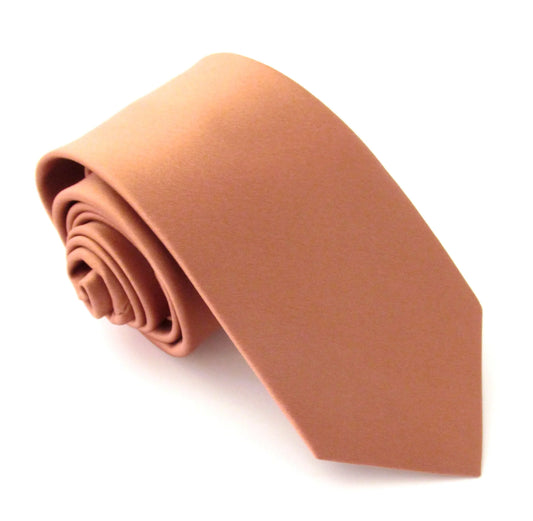 VAN BUCK Satin Wedding Tie & Pocket Square - Terracotta