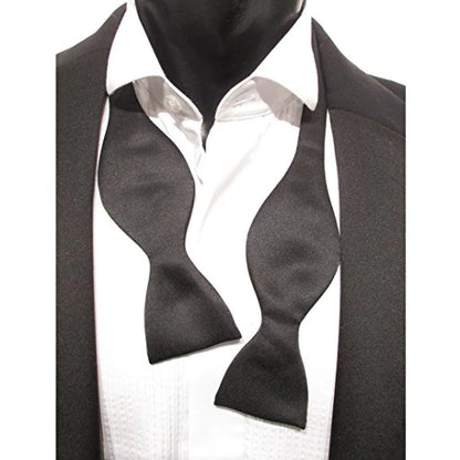 VAN BUCK Self-Tie Satin Bow Tie - Black